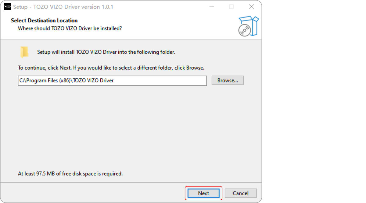 <p>2.1Double-click "TOZO VIZO Driver Installation" to complete the installation of the VIZO driver.</p> bg image