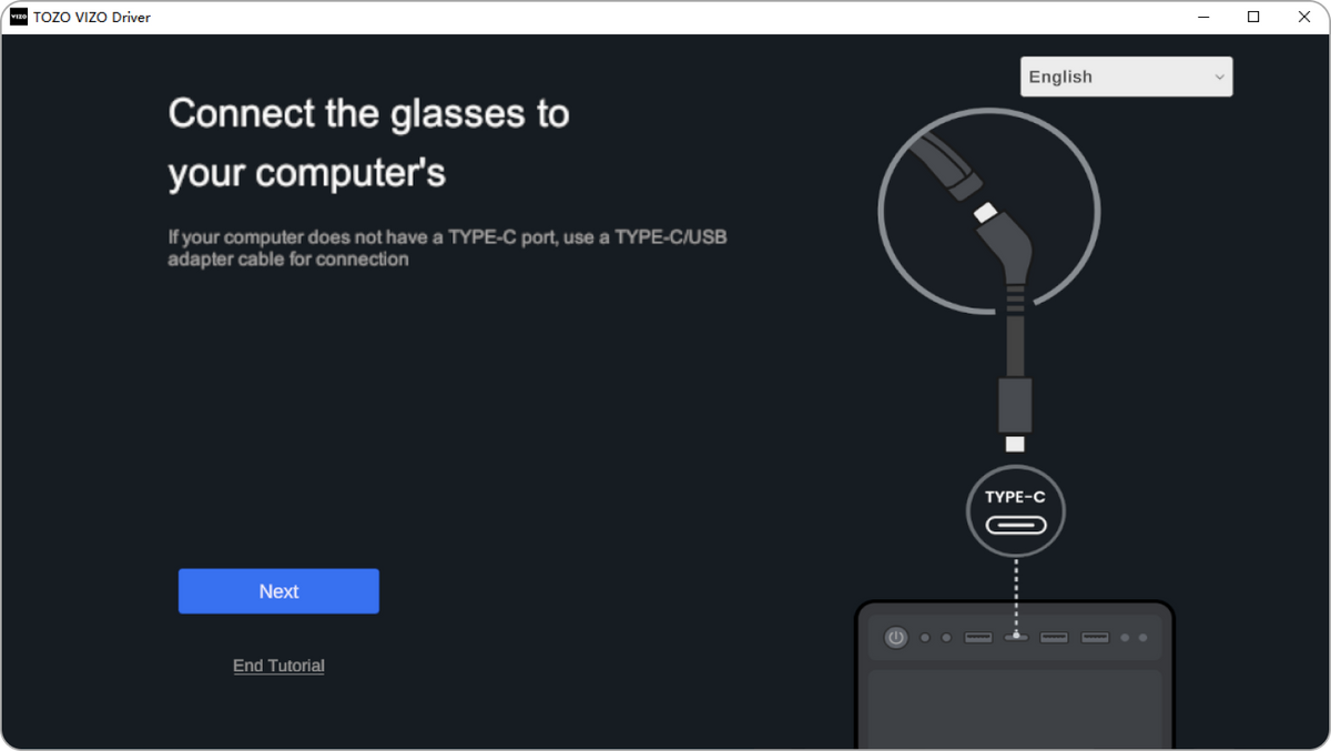 <p>2.2Double-click "TOZO VIZO Driver.exe" and follow the tutorial to complete the relevant settings.</p> bg image