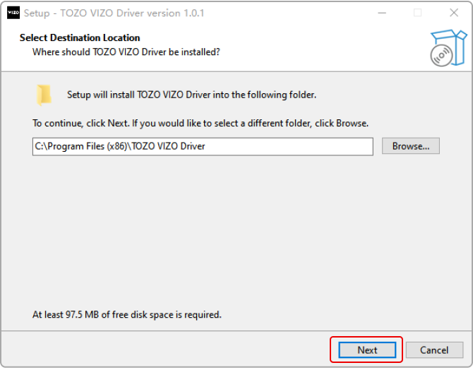 <p>2.1Double-click "TOZO VIZO Driver Installation" to complete the installation of the VIZO driver.</p> mobile image