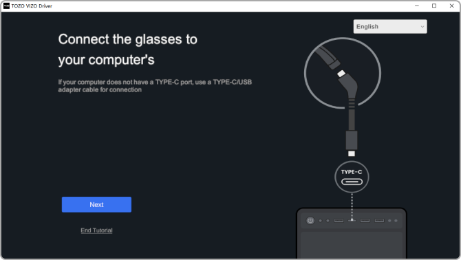 <p>2.2Double-click "TOZO VIZO Driver.exe" and follow the tutorial to complete the relevant settings.</p> mobile image
